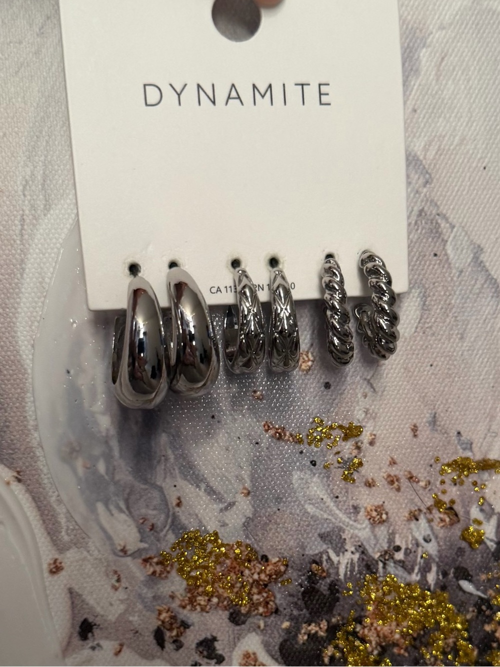 Dynamite Silver Hoop Earring Set with Textured & Twisted Styles